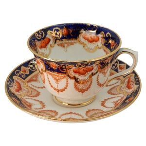 Royal Albert Cobalt Blue - Imari style teacup and saucer set